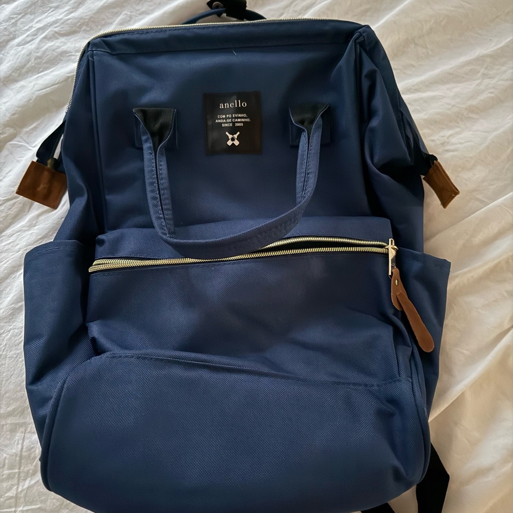Anello Backpack with Clasp - Navy